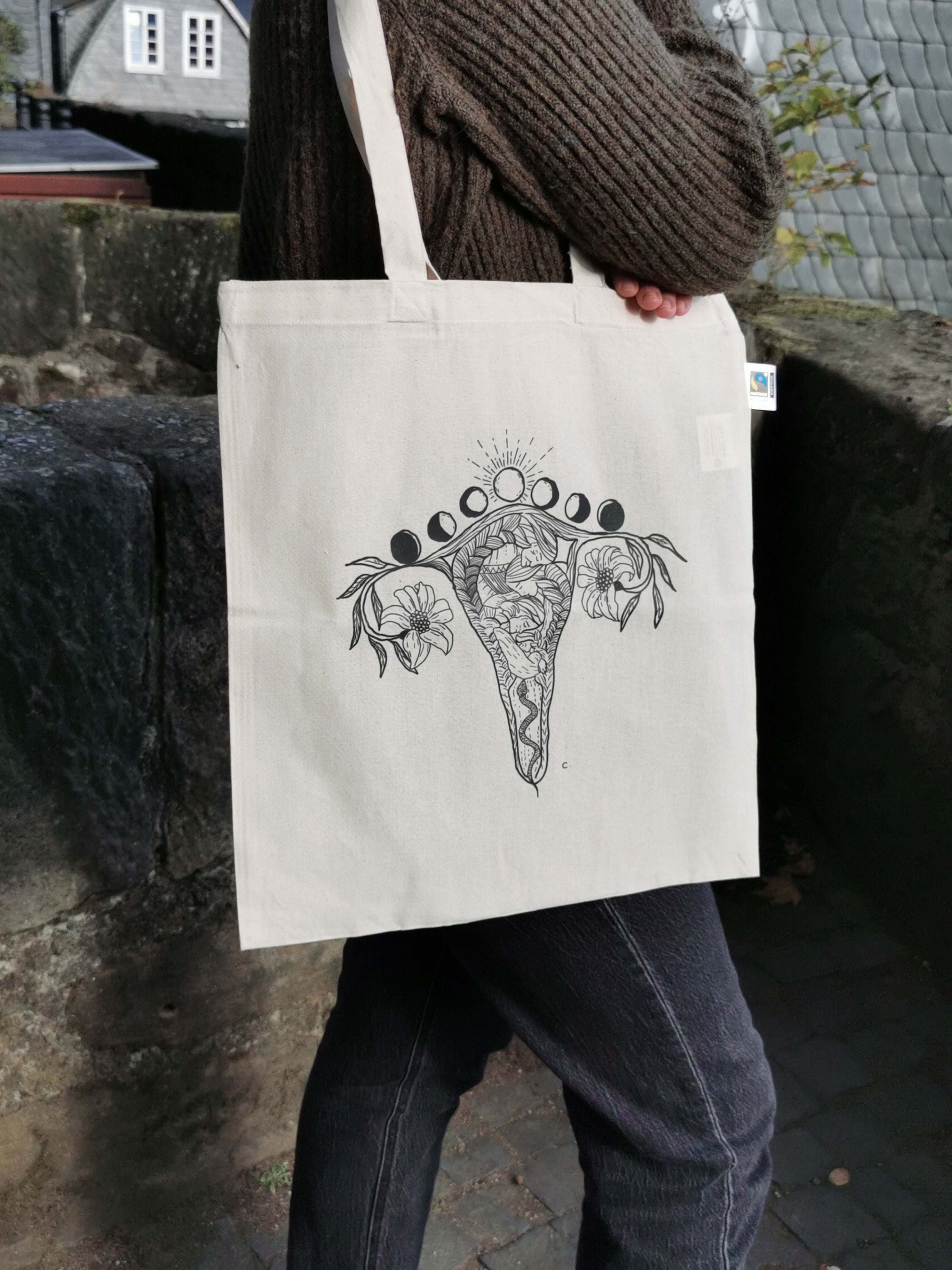 Tasche "Uterus-Generationen" Fairtrade Bio-Baumwolle
