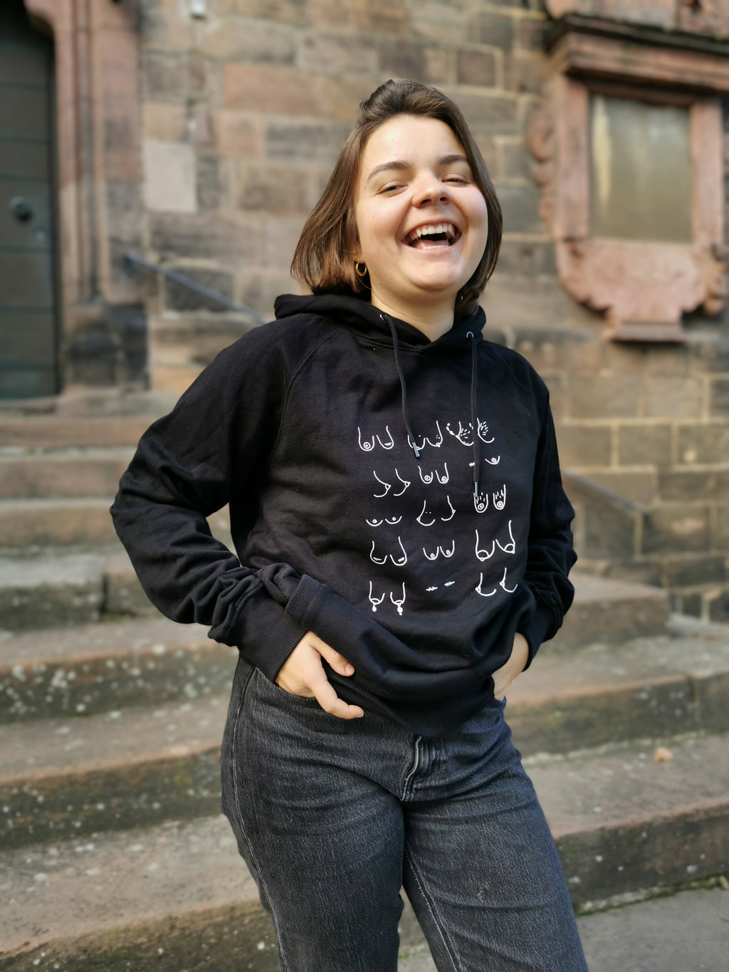 Pullover "Brüste" Bio-Baumwolle Schwarz