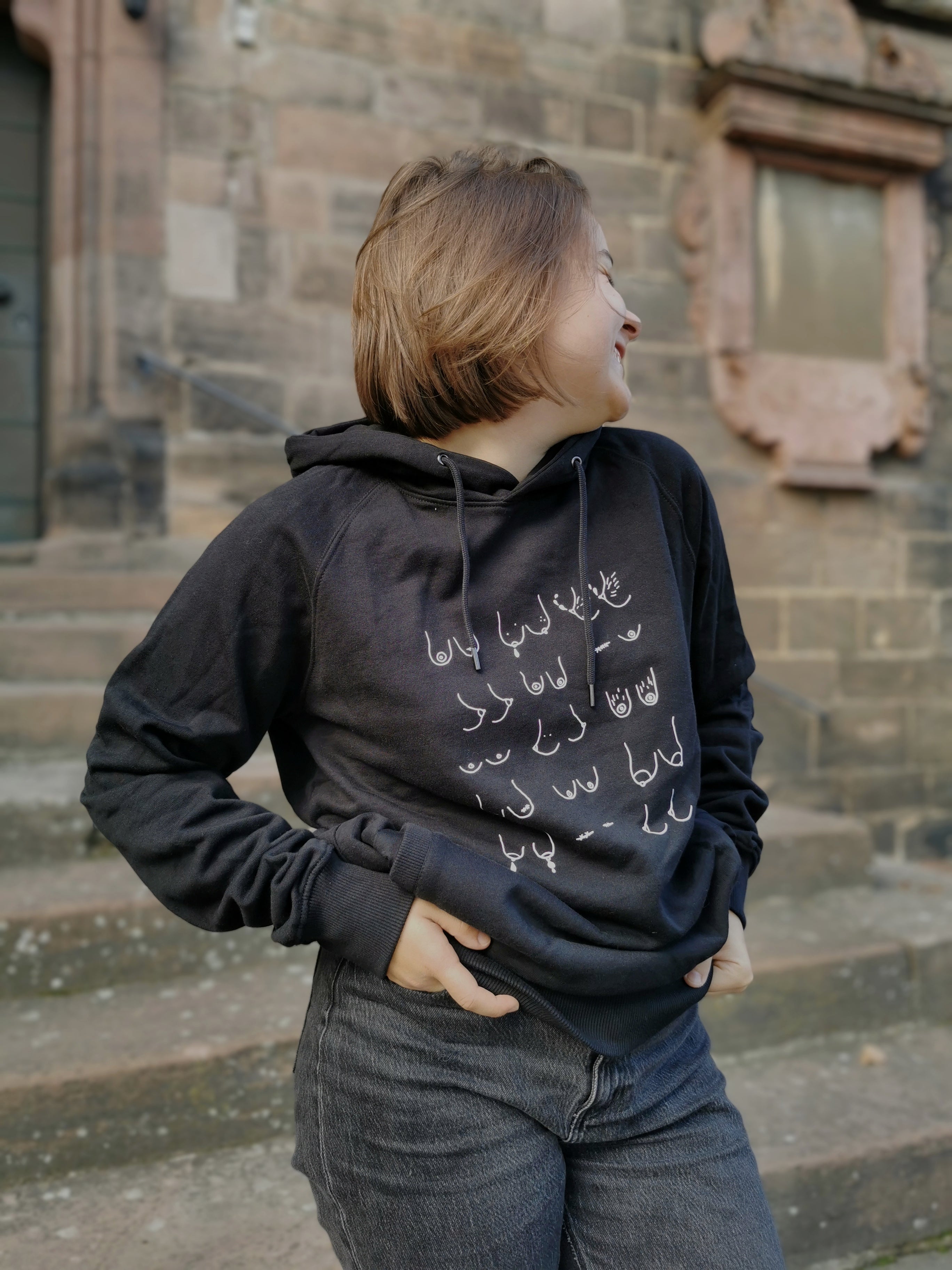 Pullover "Brüste" Bio-Baumwolle Schwarz