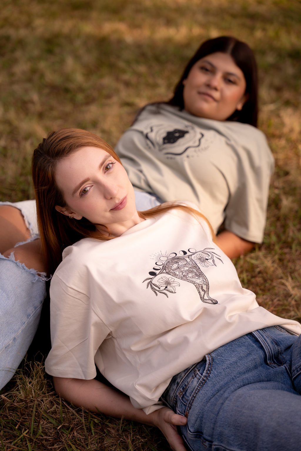 T-Shirt "Uterus-Generationen" Bio-Baumwolle Sand