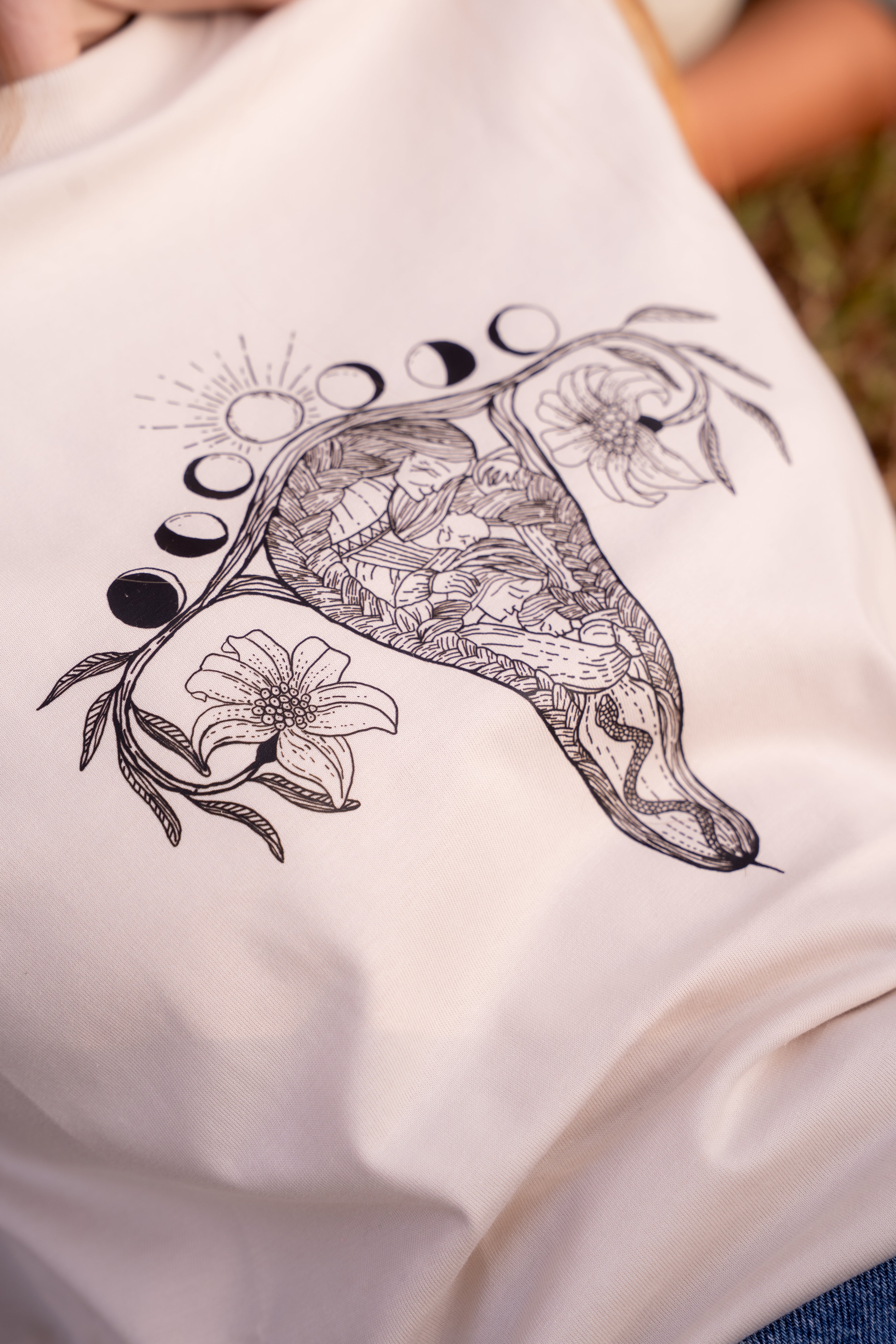 T-Shirt "Uterus-Generationen" Bio-Baumwolle Sand