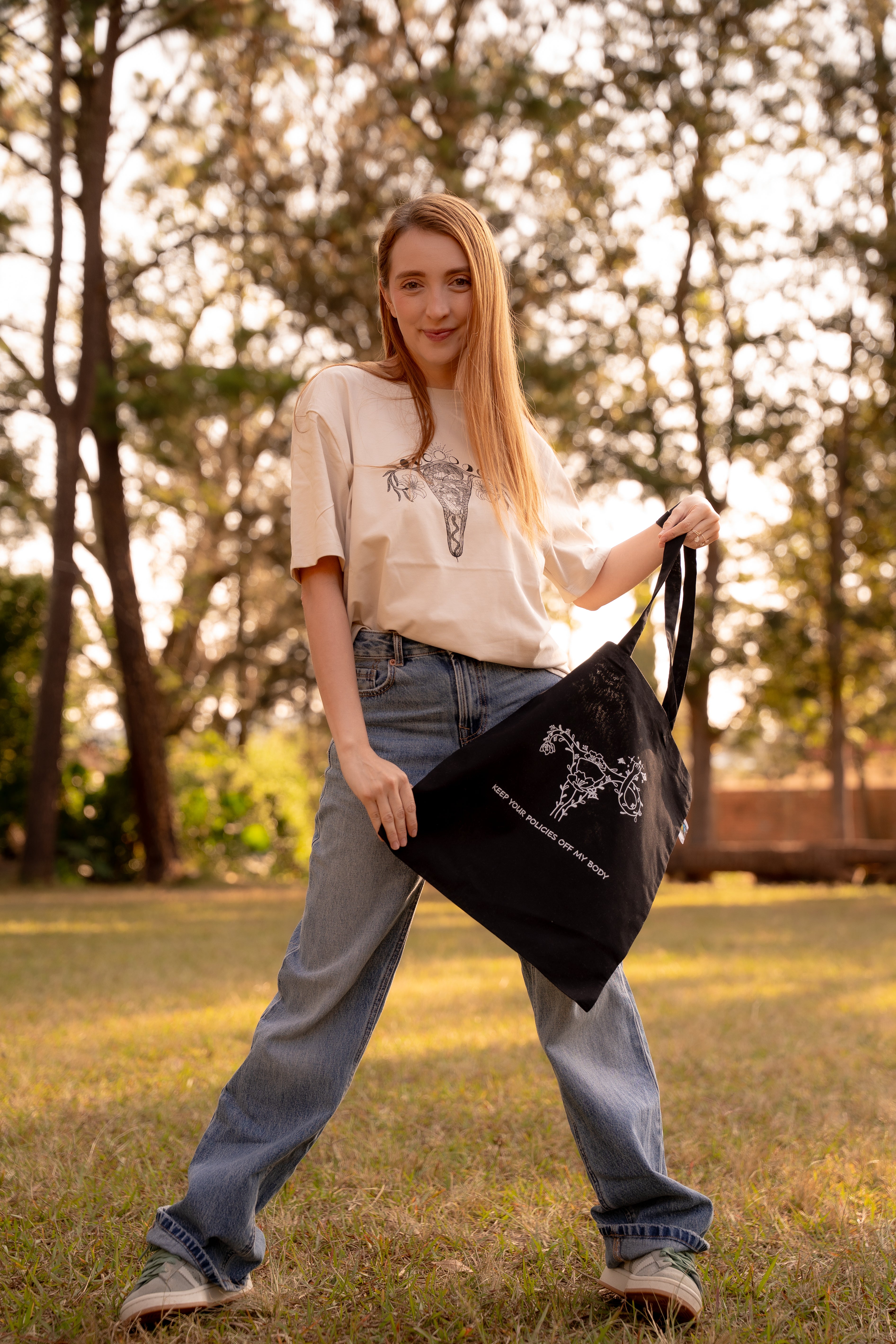 Tasche "KEEP YOUR POLICIES OFF MY BODY" Fairtrade Bio-Baumwolle